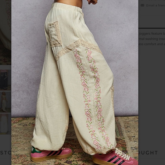 POL “ Marcia 2 “ POL Embroidered Hoodie Top Natural 56 - Picture 8 of 8